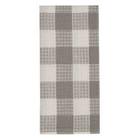 WICKLOW CHECK WAFFLE DISHTOWEL - DOVE