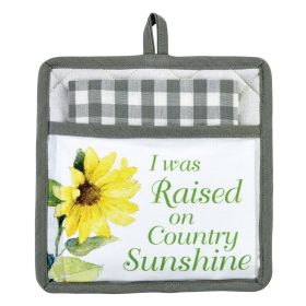 RAISED ON COUNTRY POCKET POTHOLDER SET