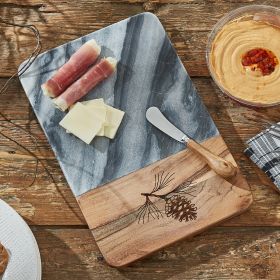 RUSTIC PINE CUTTING BOARD WITH SPREADER